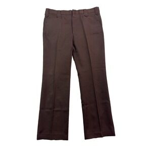 vtg Circle S 36x32 Brown Western Dress Suit Pants Knit Polyester USA Bootcut